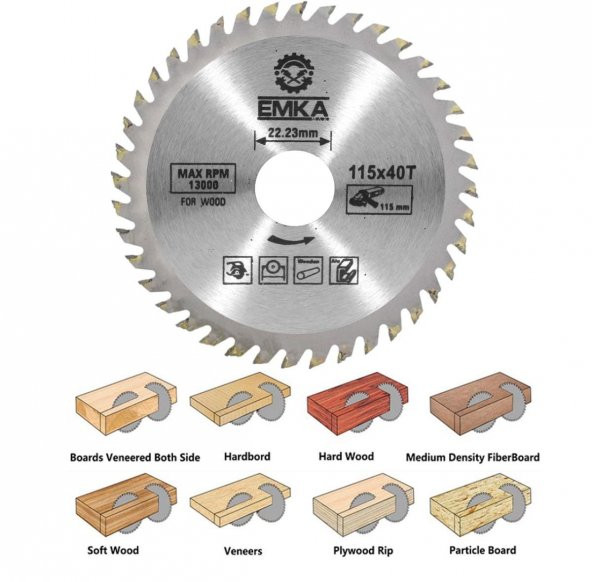 Daire Testere Ahşap Kesme Sunta Testeresi 115 mm 40 Diş ürün görseli 1