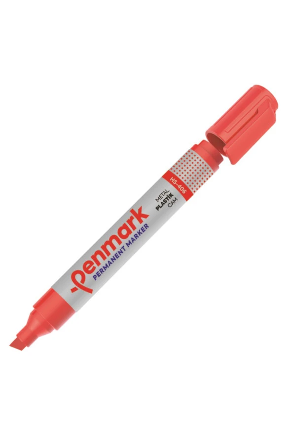 Penmark Permanent Markör Koli Kalemi Kesik Uçlu Kırmızı Koli Kalemi (12 Li Paket) ürün görseli 1