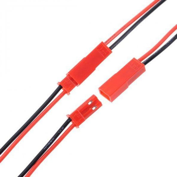 2 Pin Dişi-Erkek Jst Soket Seti 15cm 24AWG Kablolu - 2.54 mm ürün görseli 1