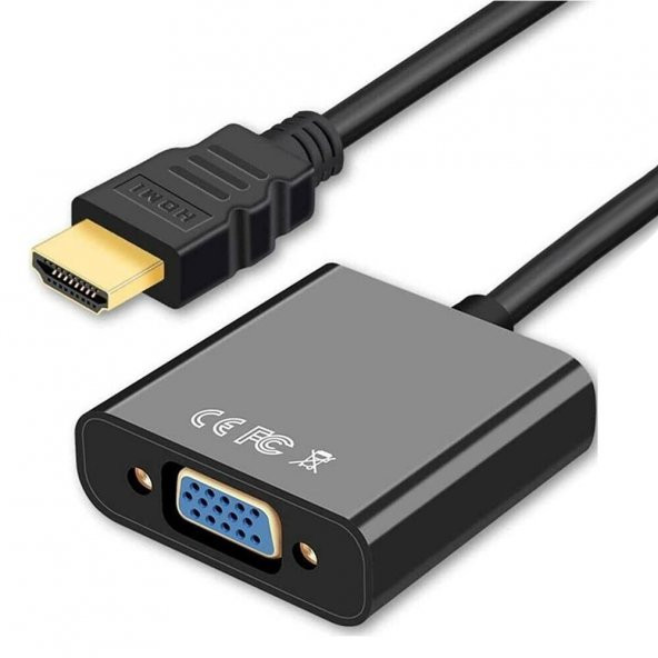 PrimeX PX-1240S Dijital HDMI to VGA 30cm Görüntü Çevirici Aparat  Siyah ürün görseli 1