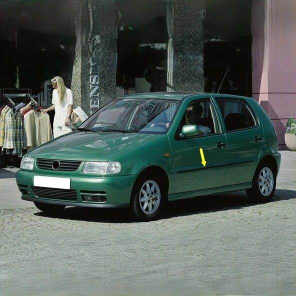 VW Polo Hatchback 1994-1999 Sol Ön Kapı Orta Çıtası Siyah 6N4853515A ürün görseli 1
