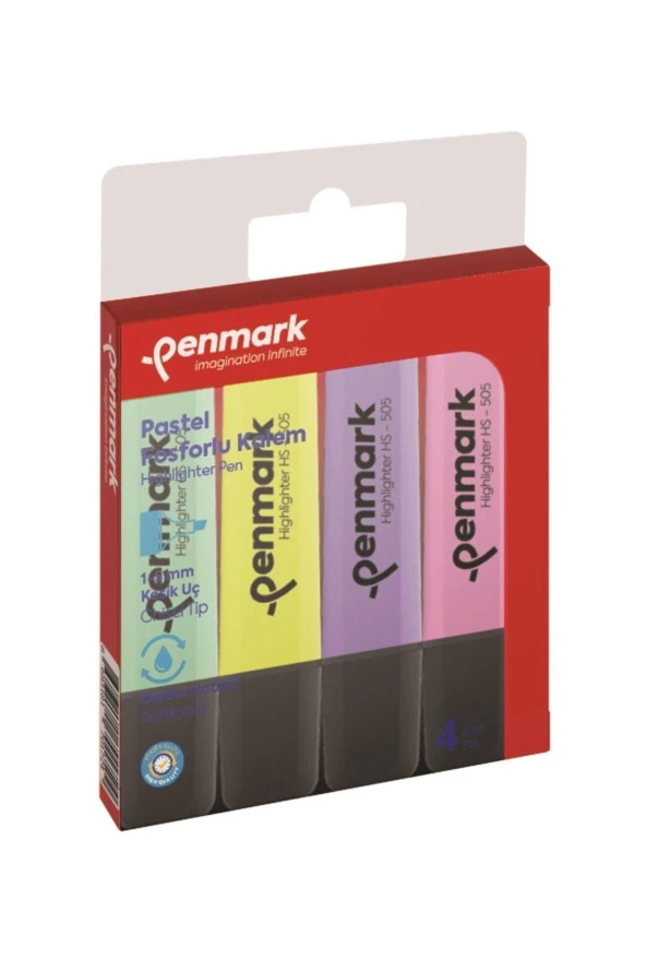 Penmark Highlighter Pastel Fosforlu Kalem 4 Renk Blisterli ürün görseli 1