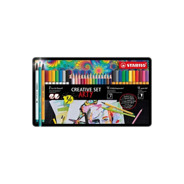 Stabilo Arty Kreatif Set 36 Lı Metal Kutu ürün görseli 1