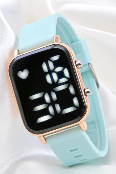 Pinkoli Turkuaz Silikon Kordonlu Led Watch Genç Kız Kadın Kol Saati ST-304104 ürün görseli 1