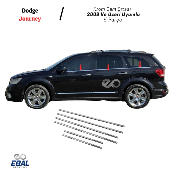 Dodge Journey Krom Cam Çıtası 6 Parça 2008 Üzeri P. Çelik ürün görseli 1