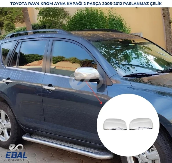 Toyota Rav 4 Krom Ayna Kapağı 2 prç. 2005-2012 Paslanmaz Çelik ürün görseli 1