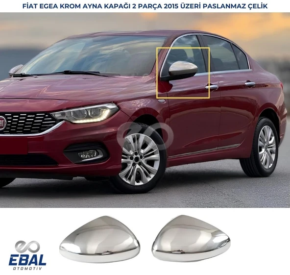 Fiat Egea Cross Krom Ayna Kapağı 2 parça 2020 ve üzeri P.Çelik ürün görseli 1