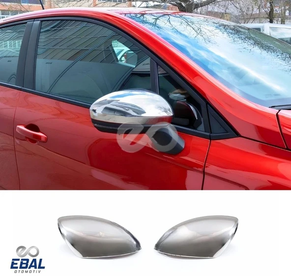 Renault Clio 5 Krom Ayna Kapağı 2 prç. 2019 Üzeri Paslanmaz Çelik ürün görseli 1