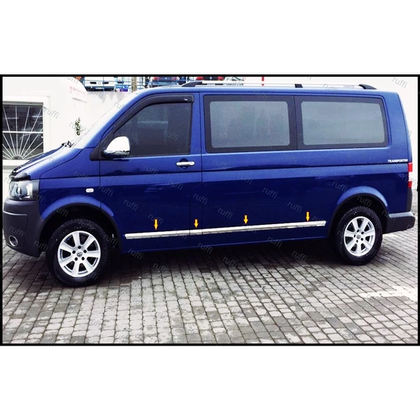 VW T5 Transporter Krom Yan Kapı Çıtası 7 prç 2003-2015 UZUN ŞASE ürün görseli 1