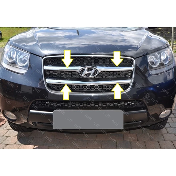 Hyundai SANTA FE Krom Ön Panjur 2 prç. 2006-2010 ARASI P. Çelik ürün görseli 1