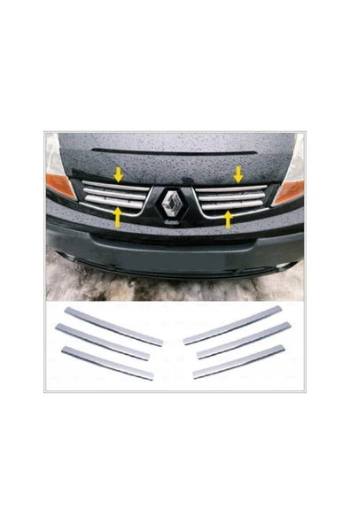 Renault Trafic Krom Ön Panjur 6 Parça 2004-2008 Arası P. Çelik ürün görseli 1