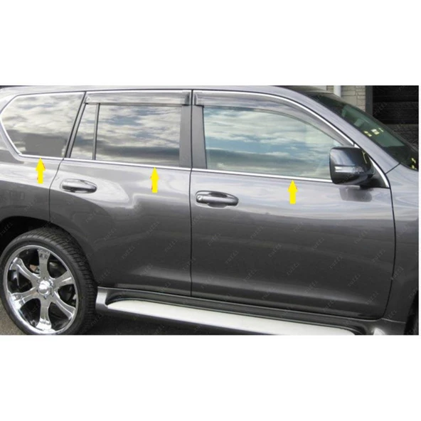Toyota Prado 150 Krom Cam Çıtası 6 prç. 2009 ve üzeri P.Çelik ürün görseli 1