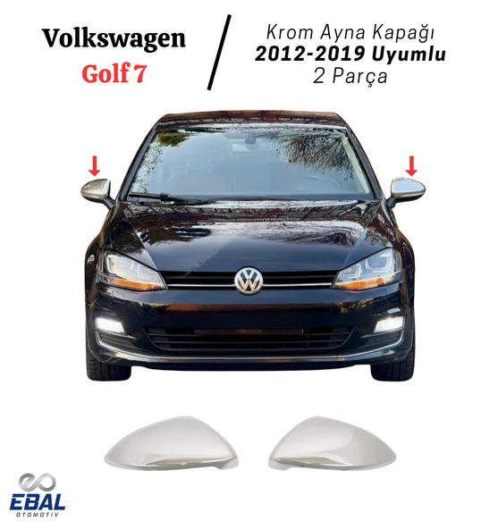 VW Golf 7 Krom Ayna Kapağı 2 Parça 2012-2019 P. Çelik ürün görseli 1