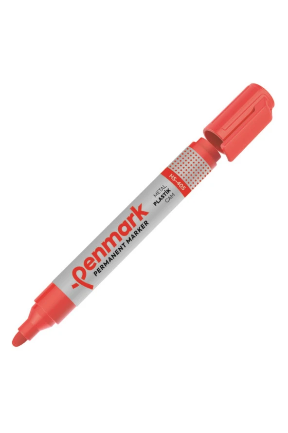 Penmark Permanent Marker Yuvarlak Uçlu Kırmızı Koli Kalemi (12 Li Paket) ürün görseli 1