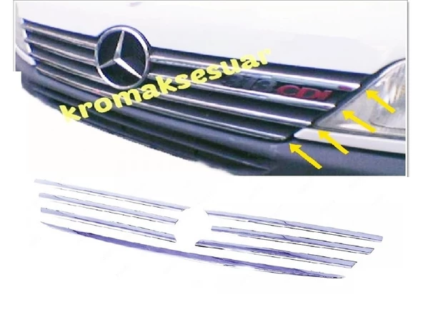 Mercedes Sprinter W901 Krom Ön Panjur 7 prç. 2001-2003 P. Çelik ürün görseli 1