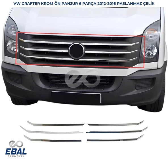 VW Crafter Krom Ön Panjur 6 prç. P.Çelik 2012-2016 ARASI ürün görseli 1