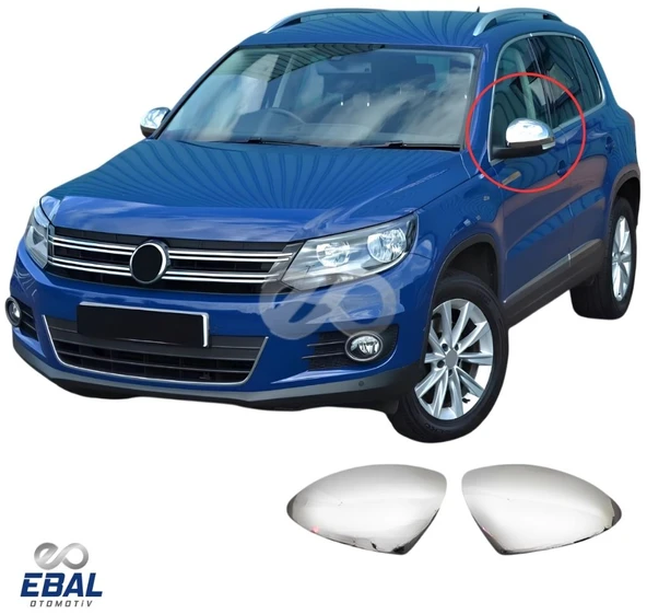 VW Tiguan Krom Ayna Kapağı 2 prç. 2007-2016 Arası P. Çelik ürün görseli 1