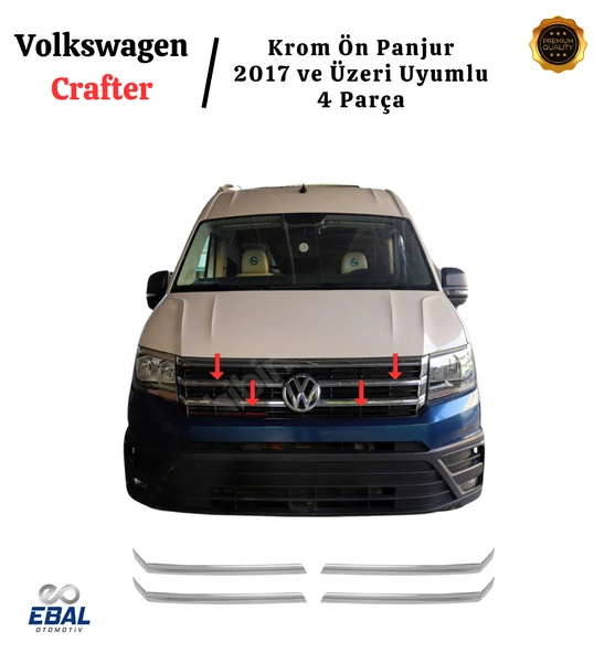 VW Crafter Krom Ön Panjur 4 Parça 2017 ve Üzeri P.ÇELİK ürün görseli 1