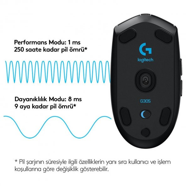 Logitech G305 Siyah LightSpeed Kablosuz Gaming Oyuncu Mouse - Resim 4
