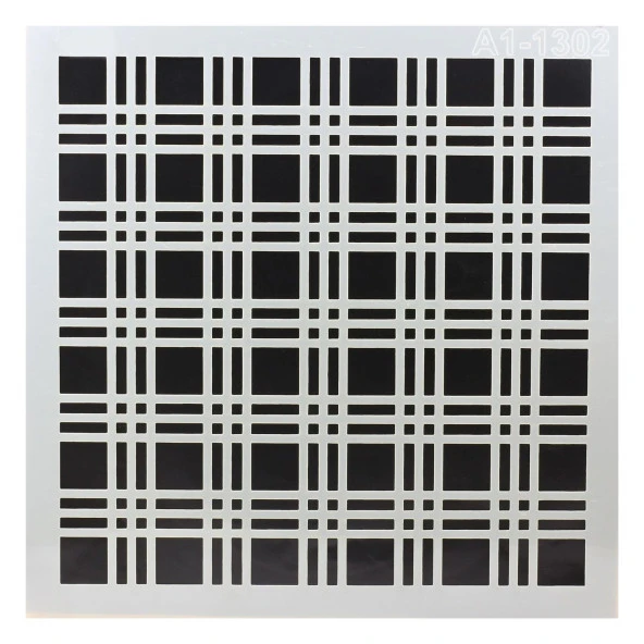Stencil Duvar Boyama Şablon Tasarım Ekose Desen Tekrar Kullanılabilir 30x30 cm ürün görseli 1