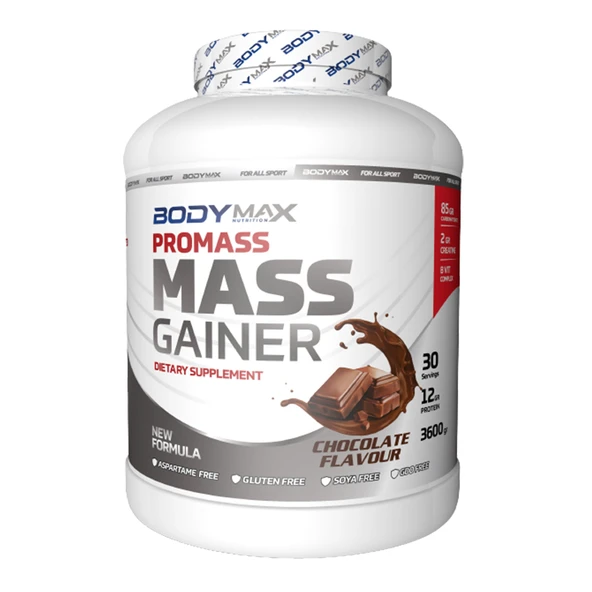 Bodymax Promass Mass Gainer 3600 Gr 30 Servis Çikolata Aromalı ürün görseli 1