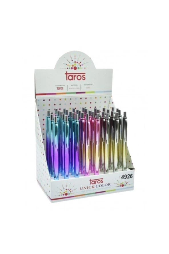 Toros Unick Color Tükenmez Kalem Yuvarlak Gökkuşağı (1 Stand 48 Adet Kalem) ürün görseli 1