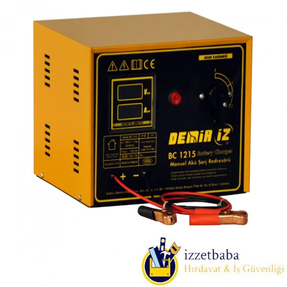 DEMİRİZ BC1215 12V 15 AMPER MANUEL TEK AKÜ ŞARJ REDRESÖRÜ ürün görseli 1