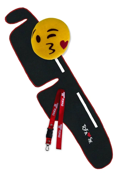 Tofaş Şahin Doğan Kartal Nakışlı Alçak Göğüs Siyah Torpido Halısı / Emoji Yastık / Oto Aksesuar ürün görseli 1