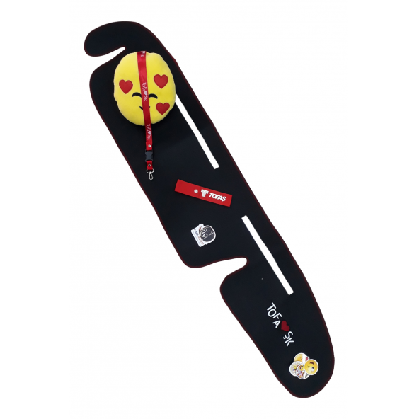 Tofaş Şahin Doğan Kartal / Yeni Model Nakışlı Siyah Torpido Halısı / Emoji Yastık & Oto Aksesuar ürün görseli 1