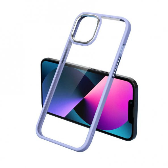 Apple iPhone 13 Pro Max 6.7 Kılıf Arkası Cam Sillikon Krom Kapak ürün görseli 1