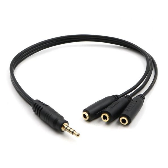 PrimeX PX-3AUX 3 Lü Stereo Çoklayıcı, 3 x 3.5 mm Aux, 1 giriş 3 çıkış 3.5mm jak Kablo ürün görseli 1