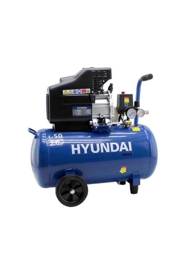 Hyundai BM2050 Hava Kompresörü 2 Hp 50 Lt – 200 Lt/Dk, 8 Bar Tek Piston ürün görseli 1