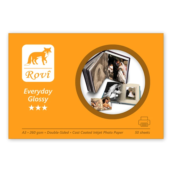 Rovi Everyday Parlak Çift Taraflı Fotoğraf Kağıdı 260gsm 50yp A3 ürün görseli 1