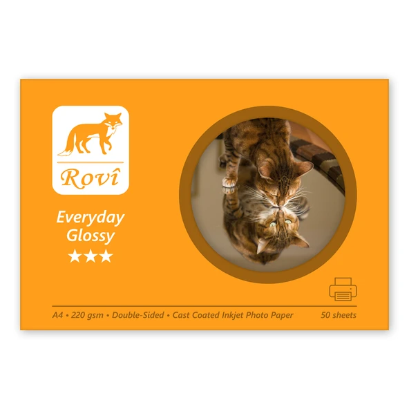 Rovi Everyday Parlak Çift Taraflı Fotoğraf Kağıdı 220gsm 50yp A4 ürün görseli 1