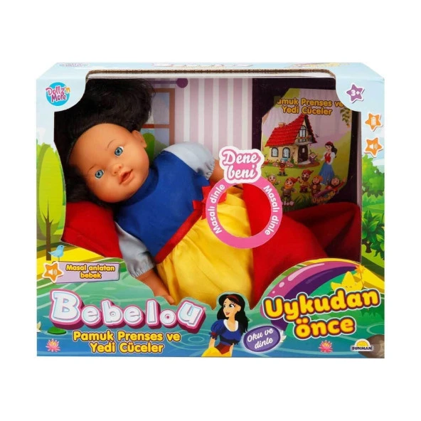 40022 Sunman, Bebelou Uykudan Önce Bebeği Masal Anlatan Pamuk Prenses Ve Yedi Cüceler 40 cm / +3 yaş ürün görseli 1
