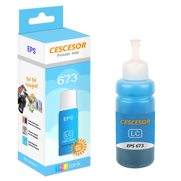 Epson 673 Açık Mavi Muadil Mürekkep - 70 ml - CESCESOR ürün görseli 1