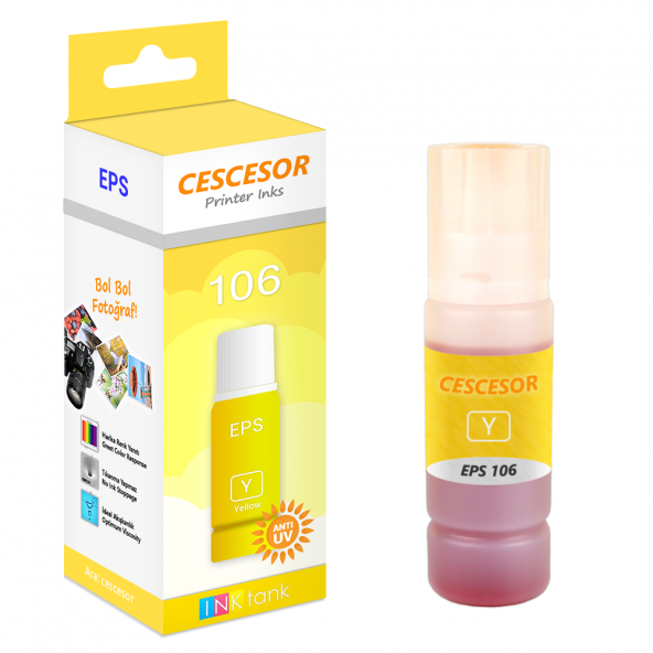 Epson 106 Sarı Muadil Mürekkep - 70 ml - CESCESOR ürün görseli 1