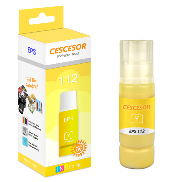 Epson 112 Sarı Muadil Mürekkep - 70 ml - CESCESOR ürün görseli 1