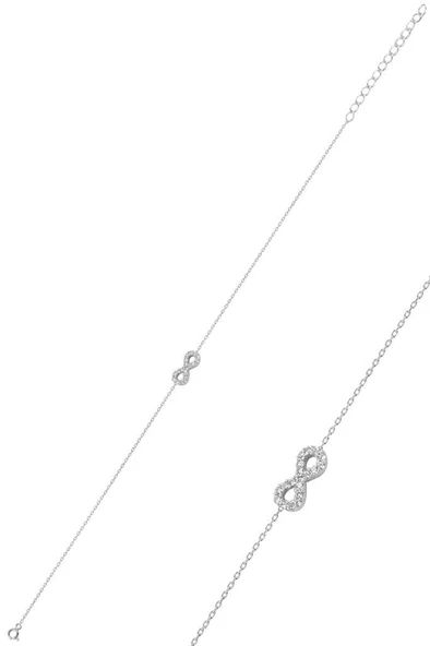 Gümüş rodyumlu zirkon taşlı sonsuzluk bileklik SGTL11502RODAJ ürün görseli 1