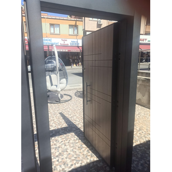11532 Çelik Kapı, Ahşap Çelik Kapı Modelleri Sol Açılım Çelik Kapı - Resim 6