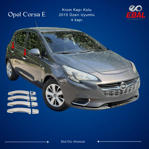 Opel Corsa E Krom Kapı Kolu 4 Kapı 2015-2019 Paslanmaz Çelik ürün görseli 1