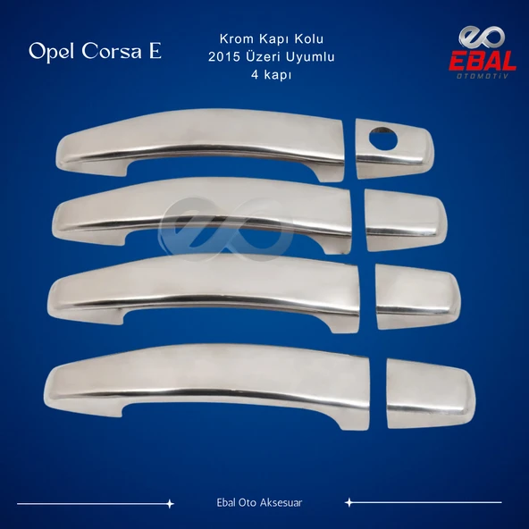Opel Corsa E Krom Kapı Kolu 4 Kapı 2015-2019 Paslanmaz Çelik - Resim 3