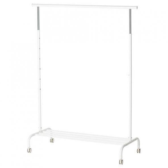Ayaklı Askılık 111x126/175 cm MeridyenDukkan Dilsiz Uşak Beyaz Renk Ayaklı Elbise Askılığı Metal ürün görseli 1