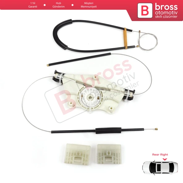 VW Touareg MK1 7L Porsche Cayenne 9PA 955 957 2002-2010 7L0839462 İçin Arka Sağ Cam Kriko Tamir Seti ürün görseli 1