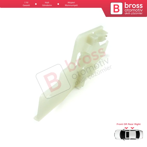 Peugeot 407 6E 6D 2004-2011 4/5 Kapı 9644893480 İçin Elektrikli Sağ Cam Kriko Tamir Klipsi ürün görseli 1