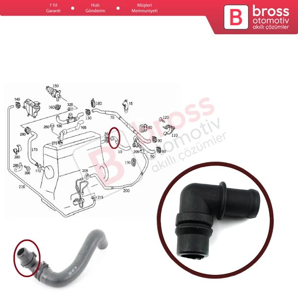 Mercedes W203 A203 C203 CL203 CLK203 için Klima Isıtıcı Hortum Flanş Bağlantısı 2038300596 - Resim 4