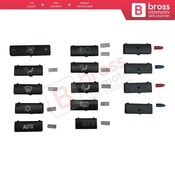 BMW X5 E53 2000-2006 E39 1996-2003 64116915812 İçin 14 Parça Klima Kontrol Düğme Kapağı Tamir Seti ürün görseli 1