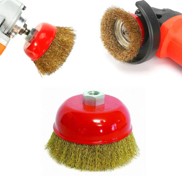 Çanak Vidalı Dalga Telli Fırça 65 mm M14 - Resim 2