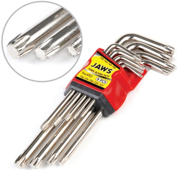 Jaws Jas150 Uzun Torx Alyan Seti Allen 9 Parça ürün görseli 1