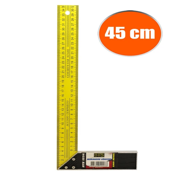 BTS Marangoz Gönye 45 cm Alüminyum Açı Ölçer Cetvel (12247) ürün görseli 1